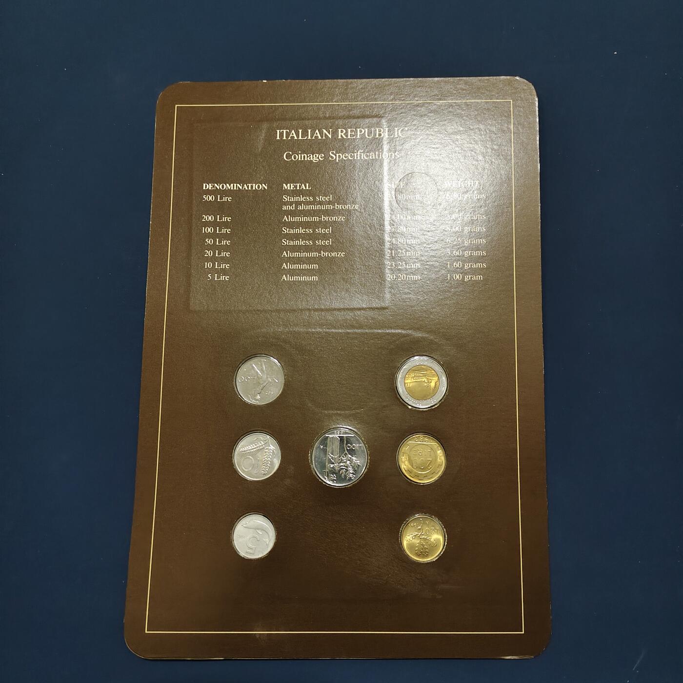 【全场包邮】纯粹捡漏拍492场【封装套币专场】-注意佣金 【富兰克林·世界各国硬币系列邮币卡】意大利共和国