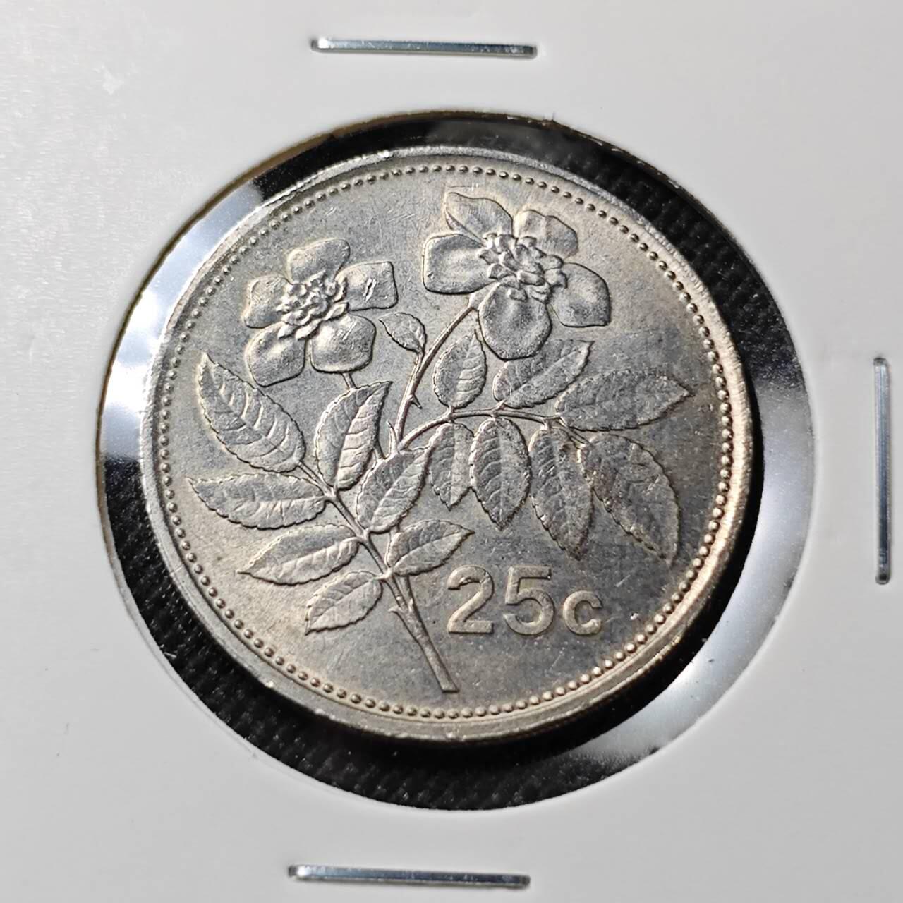 KK钱币收藏小铺  第387期  2月预留时间 周末发货  马耳他25分