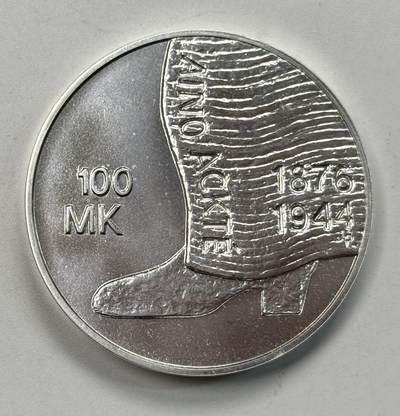 S&S Numismatic世界钱币-拍卖 第118期  - 芬兰2001年 女高音歌唱家-艾诺·阿珂特 100马克纪念银币 31.2克925银 