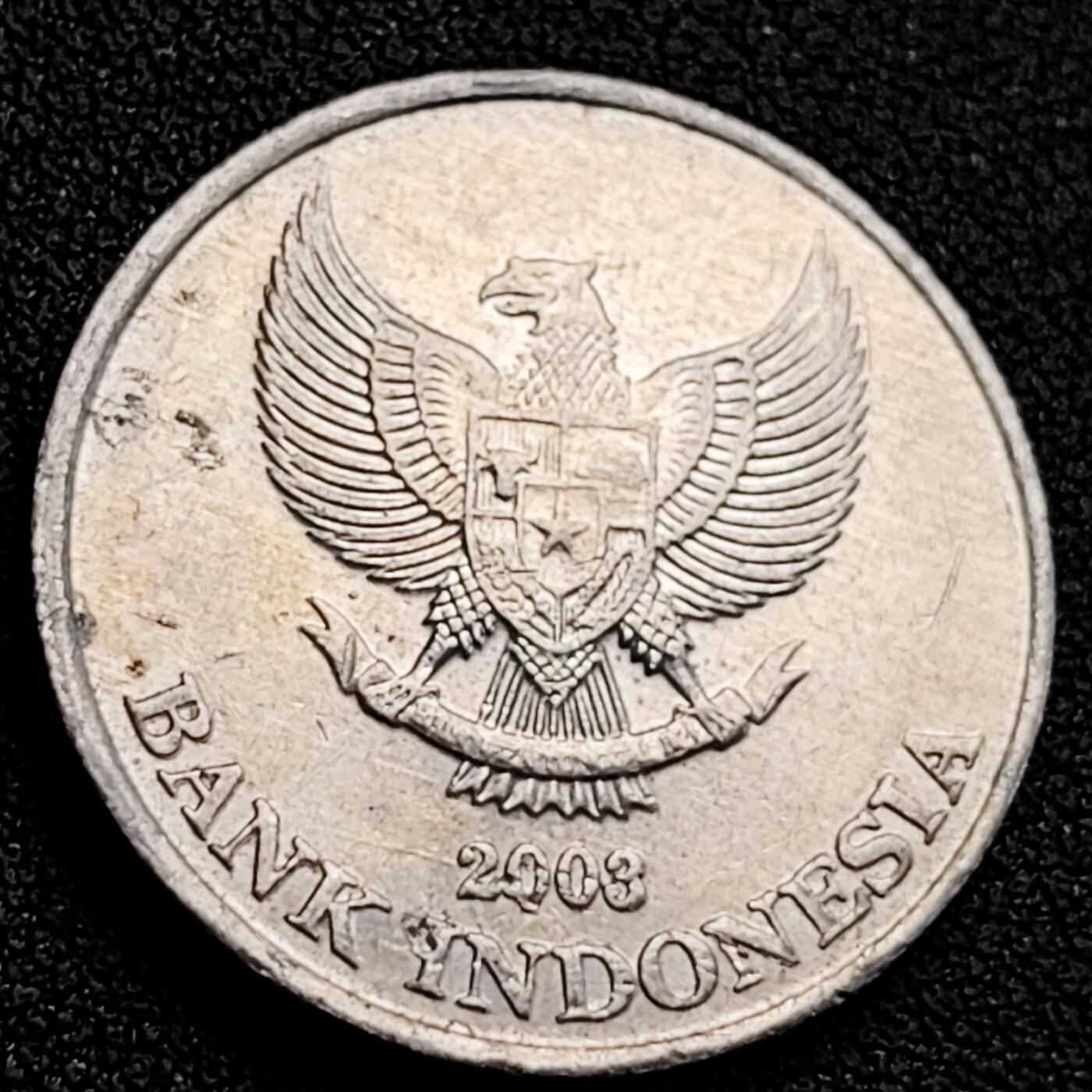 泉币菌-第164场-新年第七场 精品福利场 印度尼西亚500盾 鹰徽 花卉 27mm 铝币