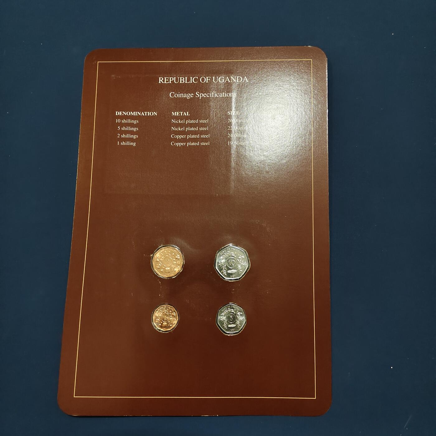 【全场包邮】纯粹捡漏拍492场【封装套币专场】-注意佣金 【富兰克林·世界各国硬币系列邮币卡】乌干达共和国