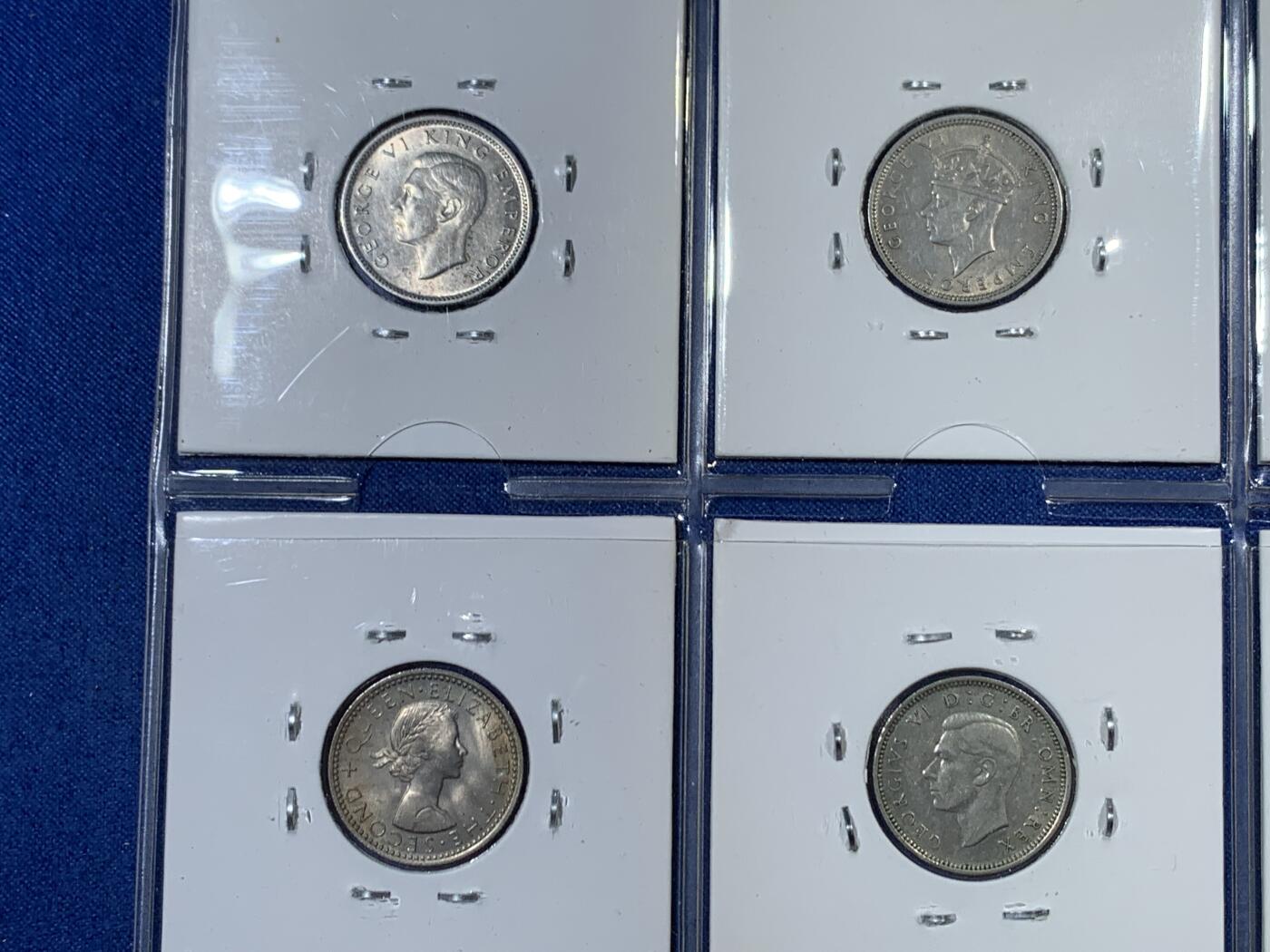 《竞宝斋》第455场 周日，周一 2场连拍 （全场包邮，欢迎送拍） 十一枚一组 英属各地 6便士 银币/铜镍币