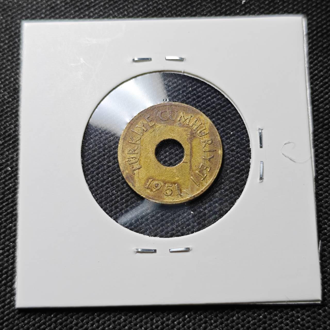 KK钱币收藏小铺  第386期  2月预留时间 周末发货  1951土耳其1库鲁铜币