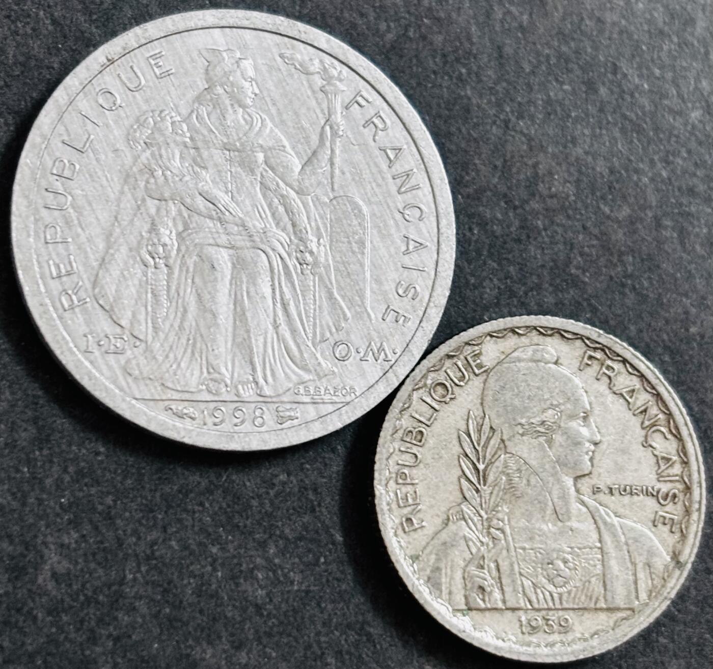 文馨钱币收藏 2026新年第二场（第 288 场）【长期接代拍品】 好品法属两枚