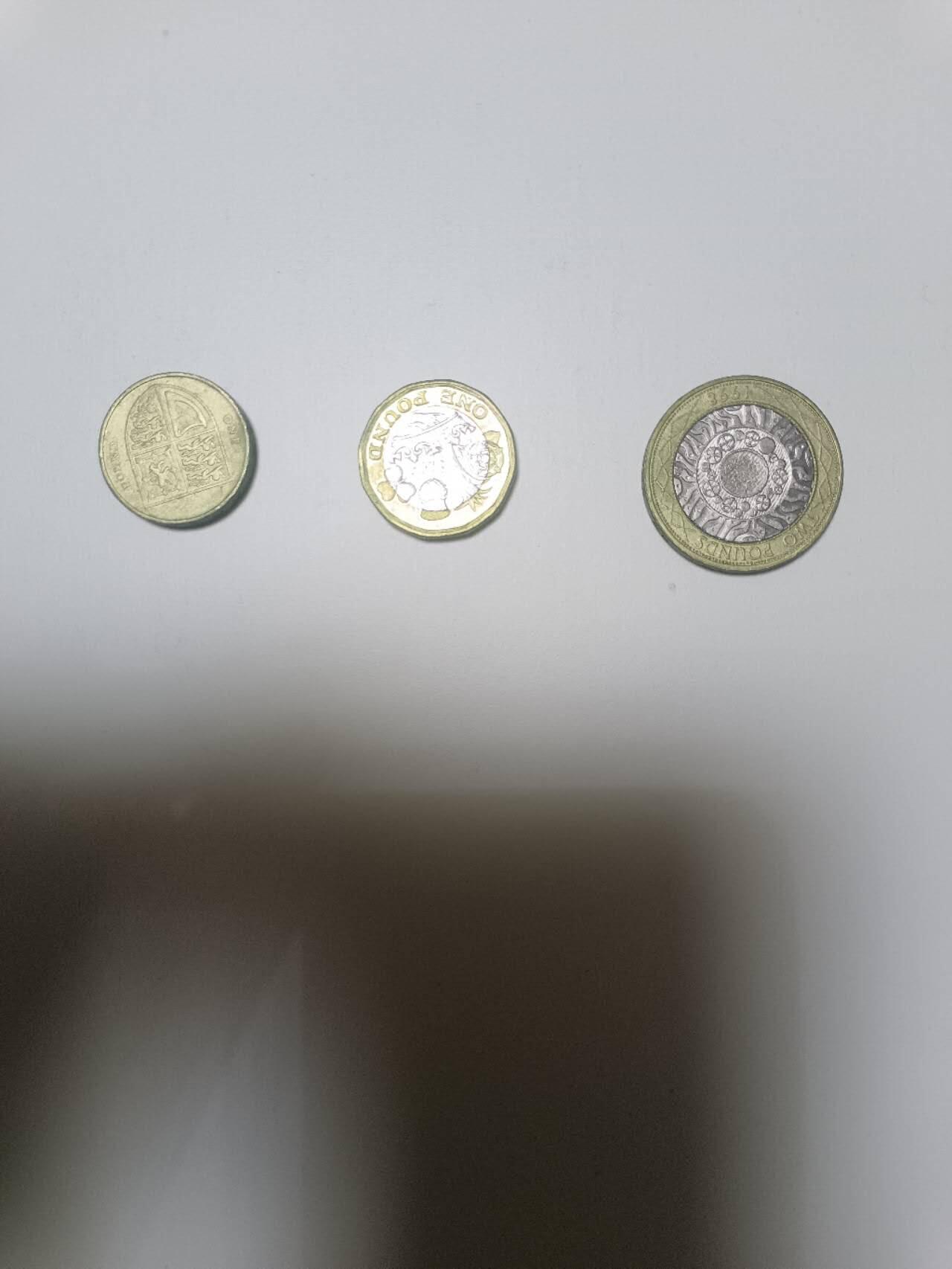 【20260108】非全新纸币和硬币第322场 英国1英镑3枚硬币不同版本