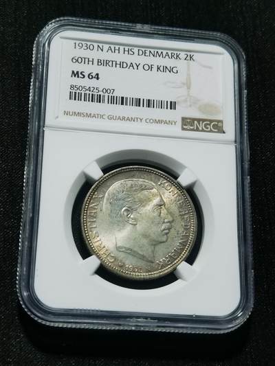 天下钱庄专场欢迎参拍 - NGC MS64丹麦2克朗银币