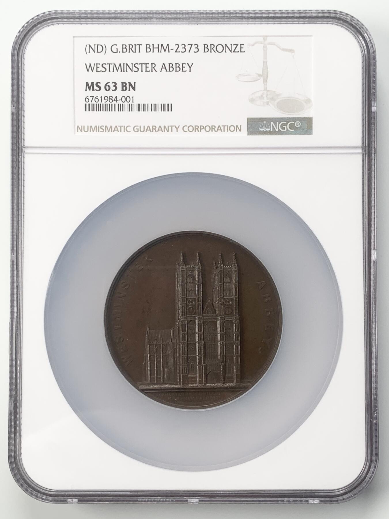 掌中浮雕-藏着的欧洲第048场 NGC MS63 ：英国威斯敏斯特教堂铜章，60mm