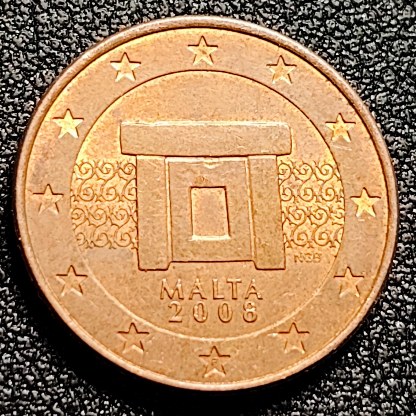 泉币菌-第164场-新年第七场 精品福利场 马耳他5欧分 硬币 姆娜德拉神庙 年份铜钱纪念币