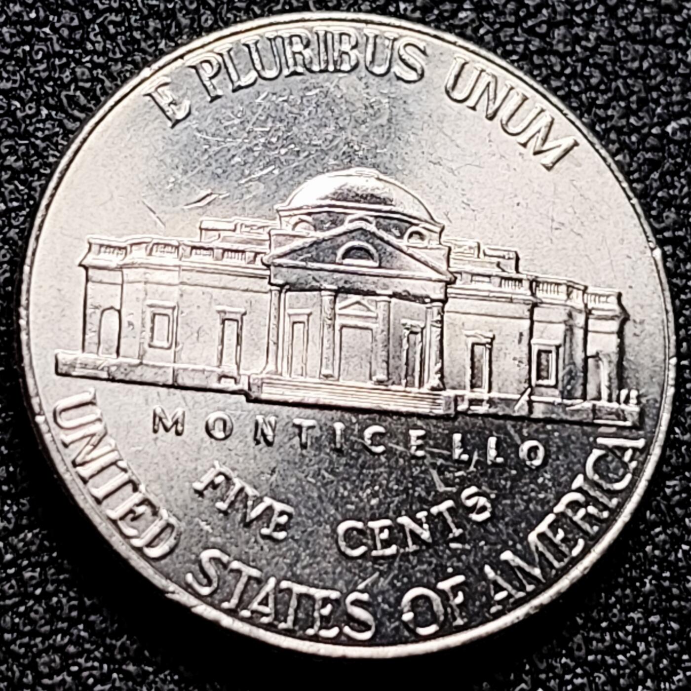 泉币菌-第165场-新年第八场 精品福利场 原光UNC 美国 杰斐逊总统 蒙蒂塞洛庄园 5分銅镍硬币 2018年 21mm