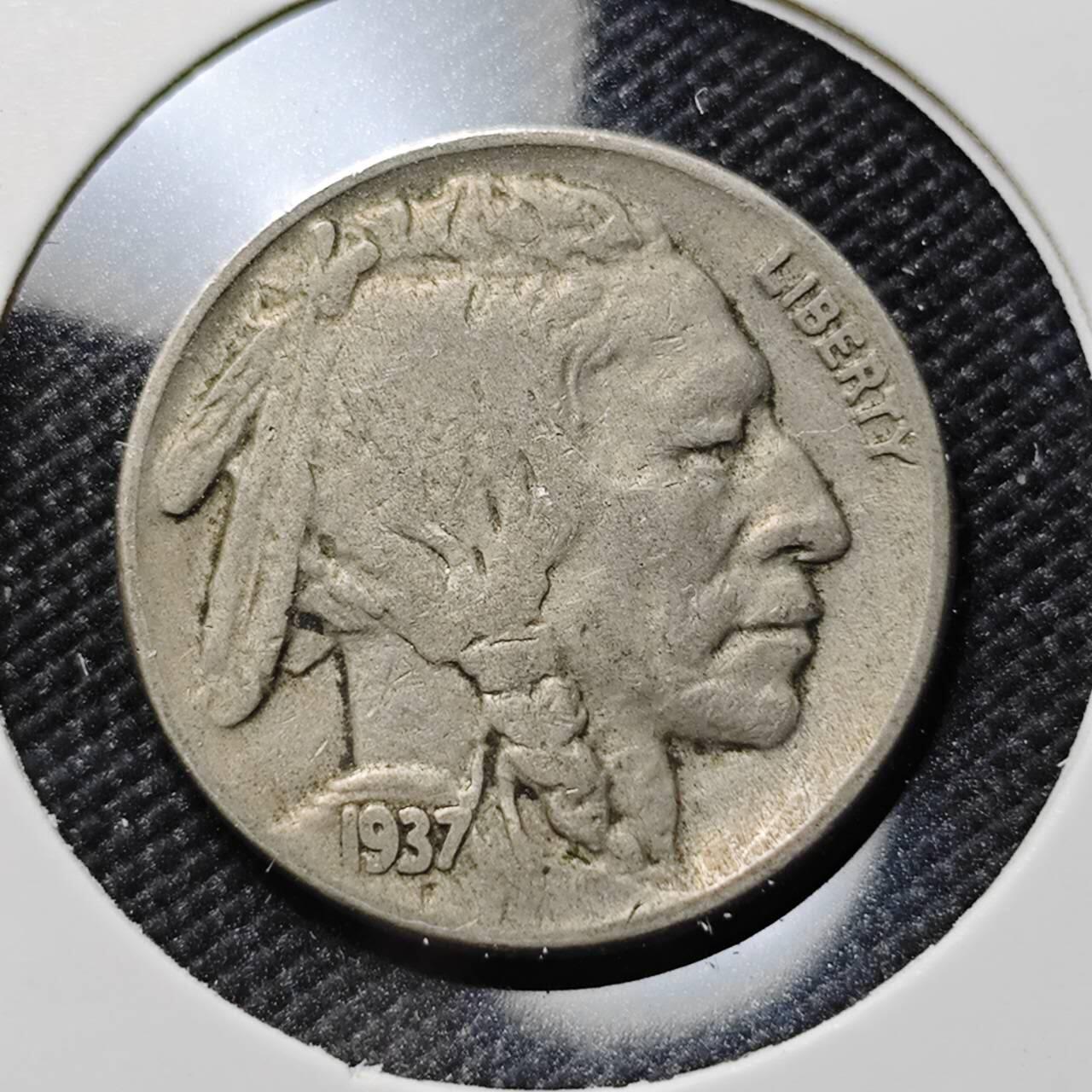 KK钱币收藏小铺  第386期  2月预留时间 周末发货  1937美国5分镍币