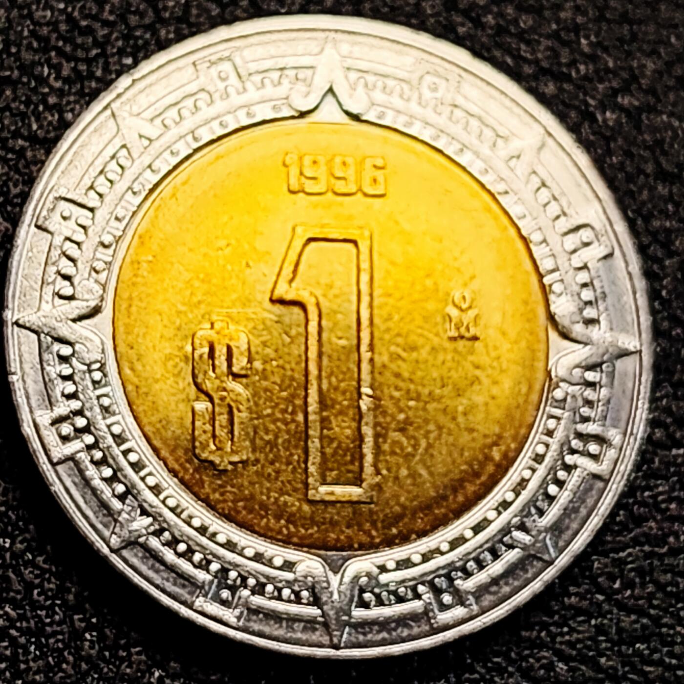 泉币菌-第164场-新年第七场 精品福利场 原光极美 墨西哥1新比索硬币 美洲双金属币 21mm