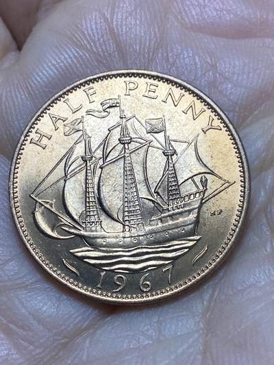 2026年第四场(总第一百七十三场）外国好品散币场(免佣金) - 原光好品–英国🇬🇧1967年半便士(伊丽莎白二世青年桂冠第二版，普制币关门年)