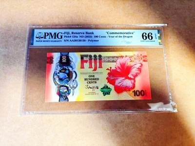 【Blue Auction】世界纸币精拍第772期——18级TOP拍卖/信誉/品质/专业/高效💫 - 【AA无47】斐济 2023年100分 PMG66EPQ 