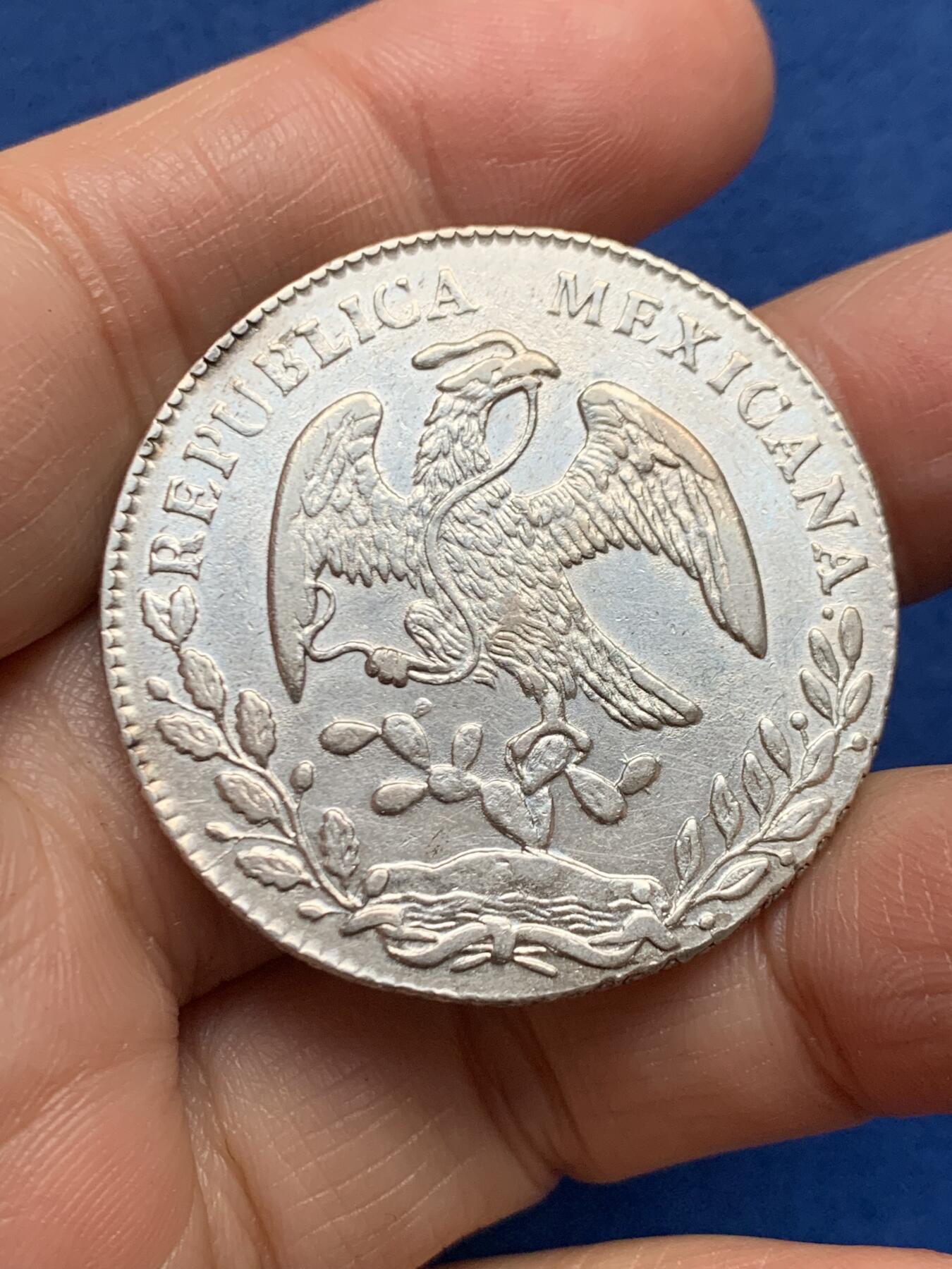 《竞宝斋》第455场 周日，周一 2场连拍 （全场包邮，欢迎送拍） 墨西哥1884 CI MM版 8R鹰洋银币