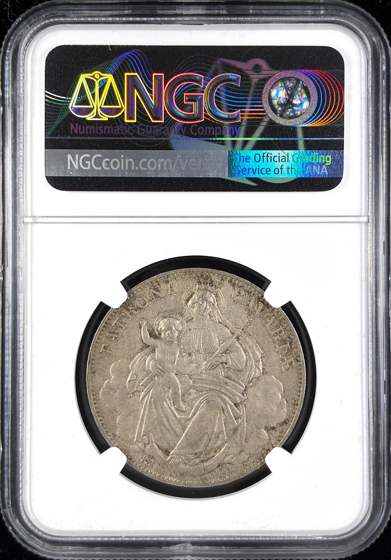 【雨安】【直播拍卖】【第0123期-评级币章】2026-01-10 周六 19:30 [评级德国] Germany 德国 德意志 1泰勒 Bavaria巴伐利亚 Thun.105 KM#0877 (1866-1871) 圣母抱婴 1871年  NGC-MS62