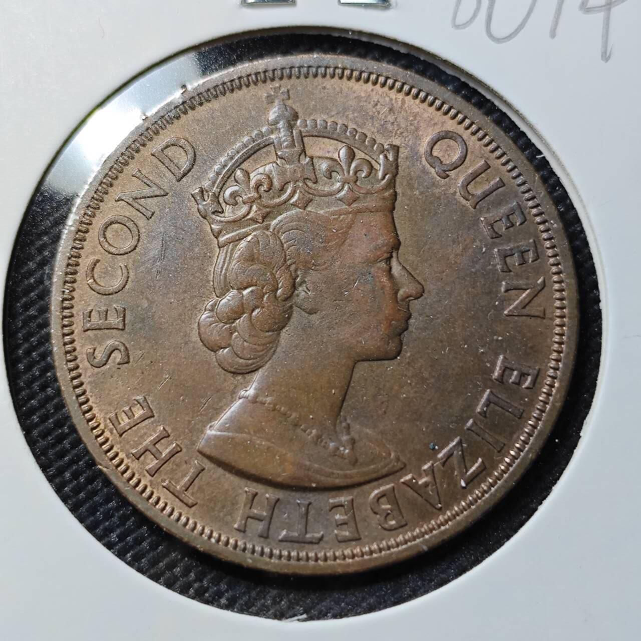 KK钱币收藏小铺  第386期  2月预留时间 周末发货  1965英属加勒比2分铜币