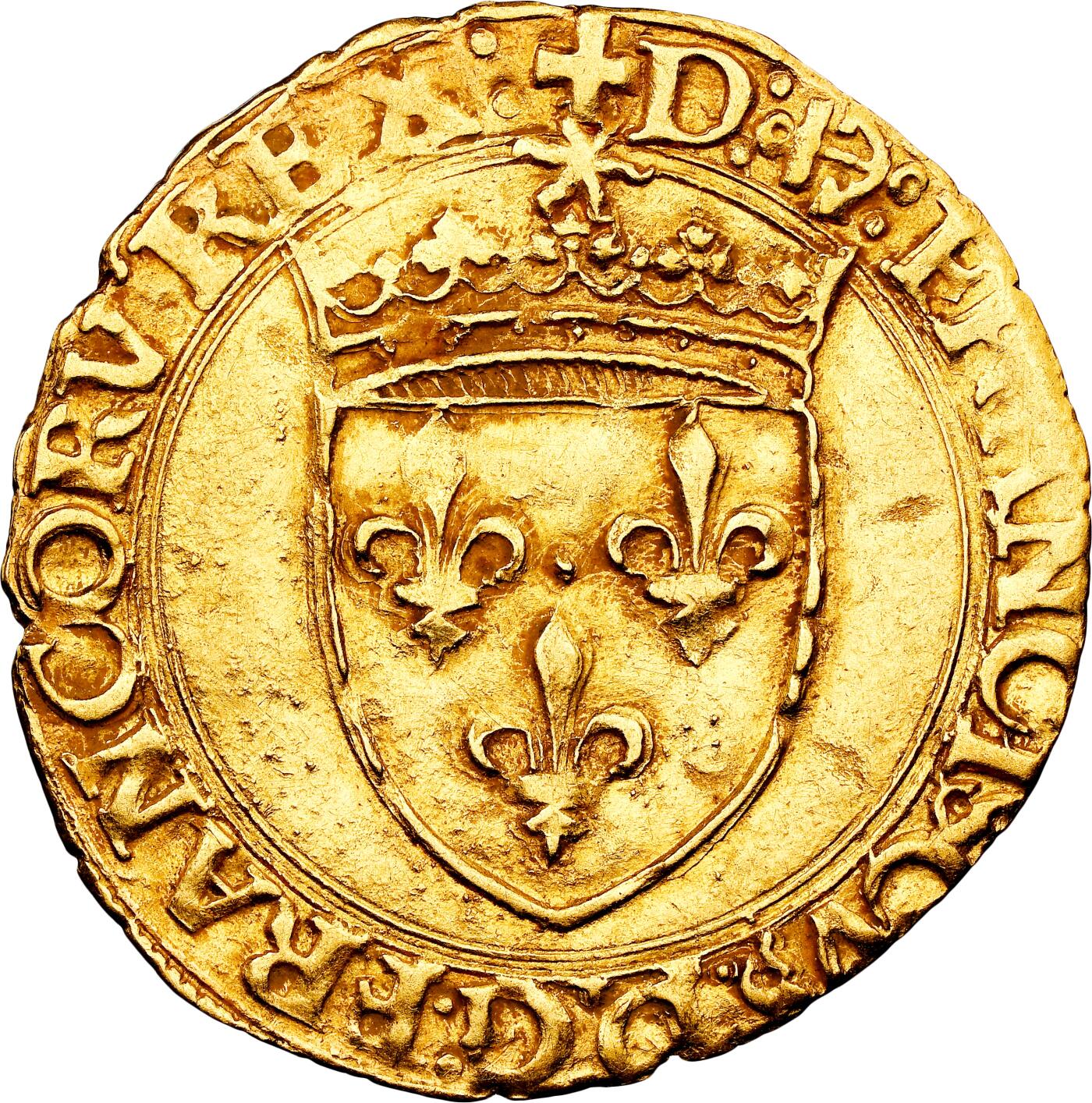 【Blue Auction】世界纸币精拍第772期——18级TOP拍卖/信誉/品质/专业/高效💫  【唯一亚军分 仅1枚更高分】法国1515-47年弗朗索瓦一世金埃居 NGC AU53 盾徽版 François I是法国历史上最著名且受爱戴的国王之一，1535年与奥斯曼帝国结盟，支持北美殖民活动。引入达·芬奇等艺术家，任命其为首席画家并资助定居法国。1539年签署《维尔-科特雷法令》确立法语为官方语言，推动卢浮宫转型艺术收藏机构。