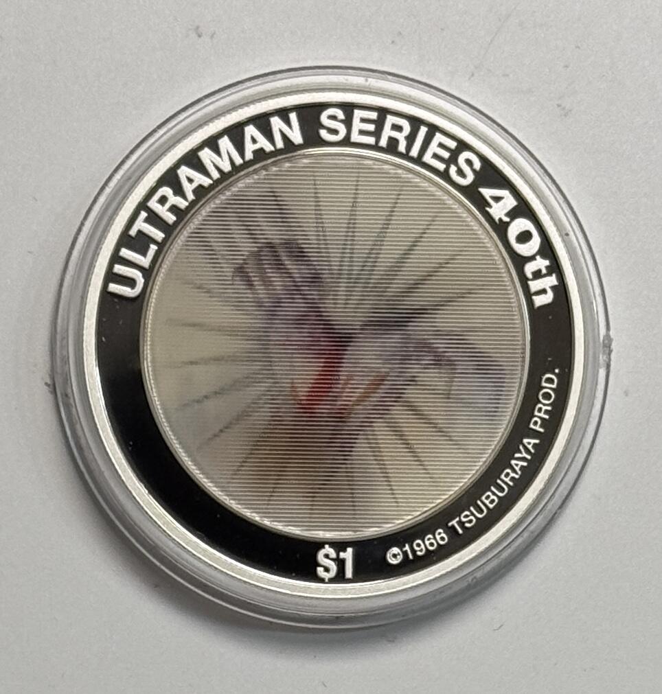 S&S Numismatic世界钱币-拍卖 第118期  图瓦卢2006年 奥特曼问世40周年 1澳元炫彩1盎司精制纪念银币 品相如图有氧化