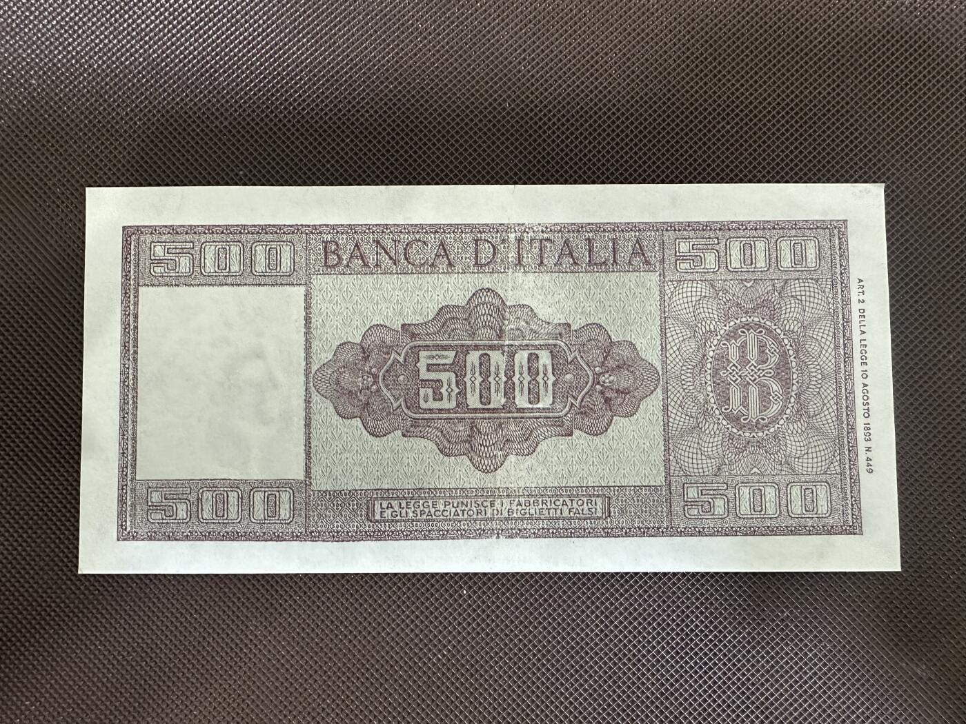 喜羊羊钱币收藏2025第12期(流通品相场) 意大利	P-80a 1948年500里拉	品相如图			G141 090706			