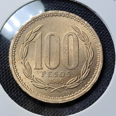 KK钱币收藏小铺  第387期  2月预留时间 周末发货 - 1986智利100比索 