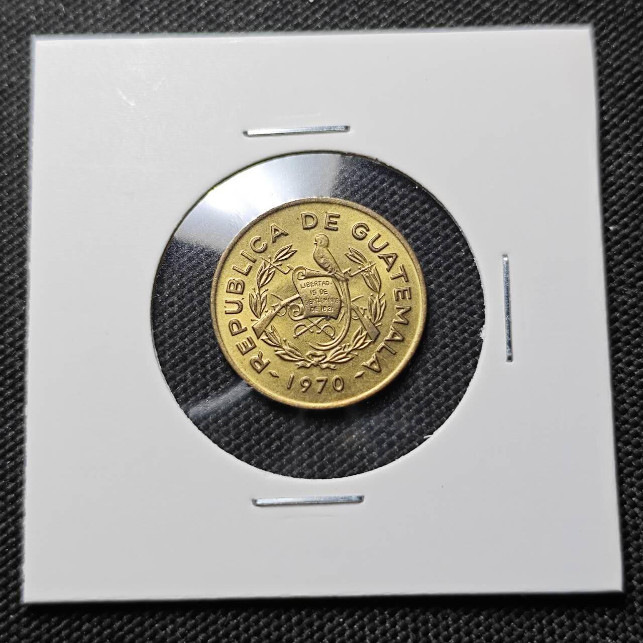 KK钱币收藏小铺  第387期  2月预留时间 周末发货  1970危地马拉1分铜币 好品