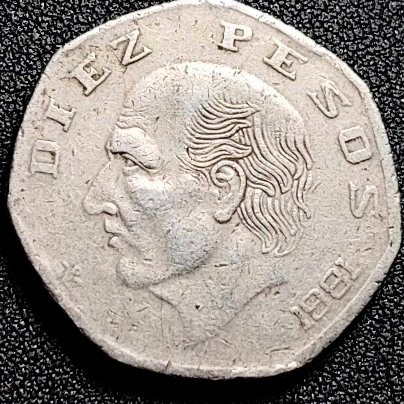 泉币菌-第165场-新年第八场 精品福利场 厚版 2.3mm×30mm 墨西哥10比索 1981年 大镍币  美洲币