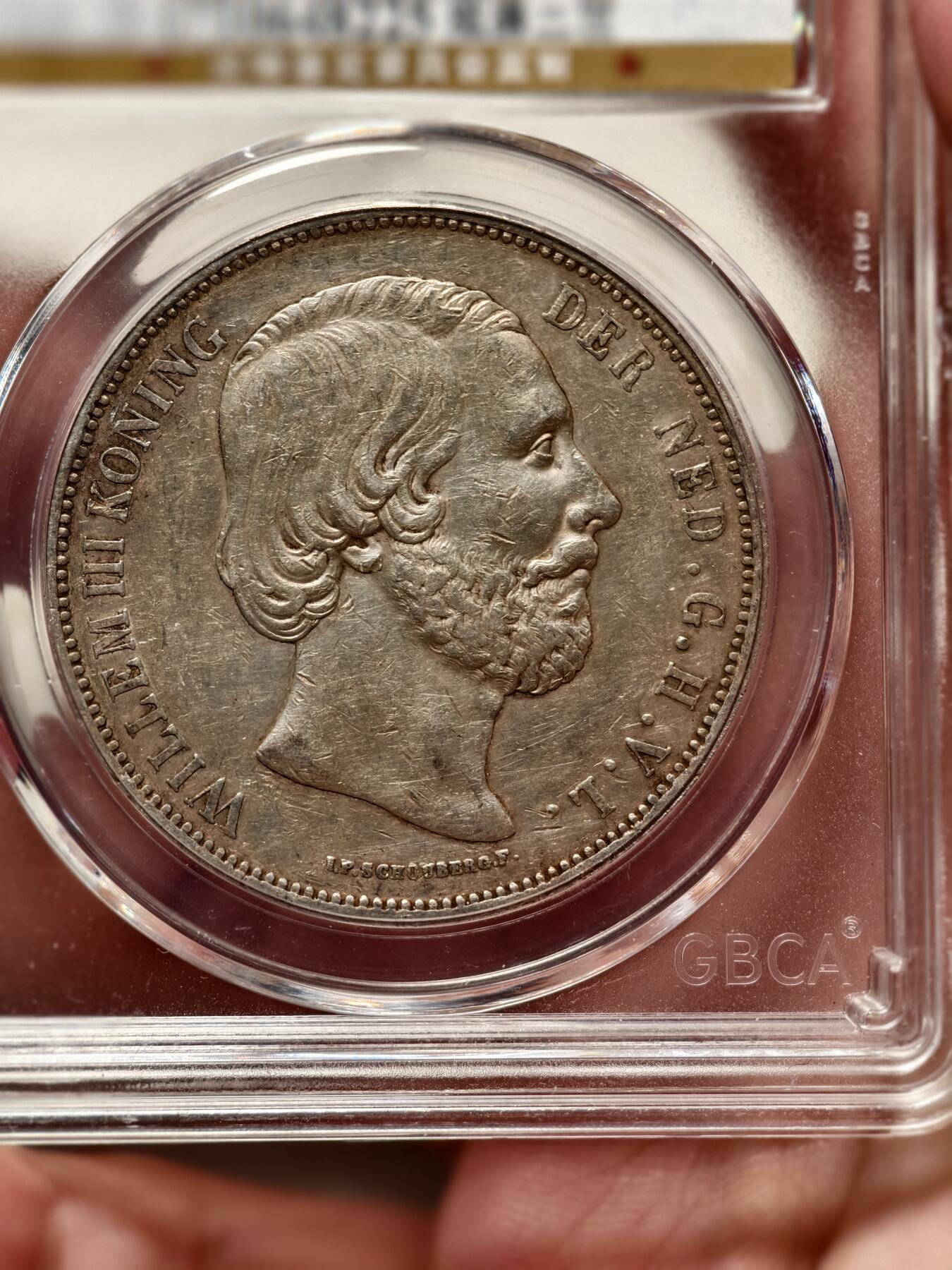 抚柳草堂-第六期章牌钱币 奖章勋章限时免佣 满百包邮 放漏专场 1871荷兰王国2.5GULDEN银币 威廉三世 945高银 公博au53淡淡的黄油彩光 浮雕也非常漂亮