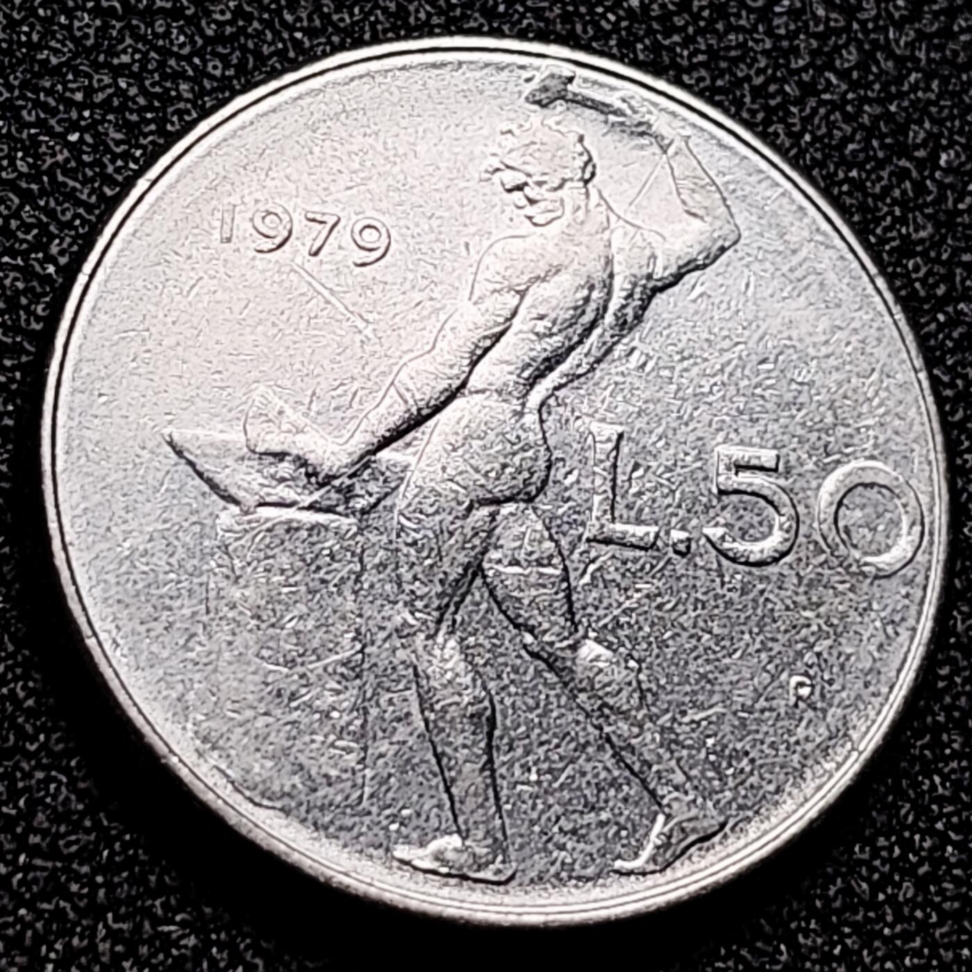 泉币菌-第165场-新年第八场 精品福利场 锻炼之神伍尔坎 意大利50里拉硬币 直径25MM 