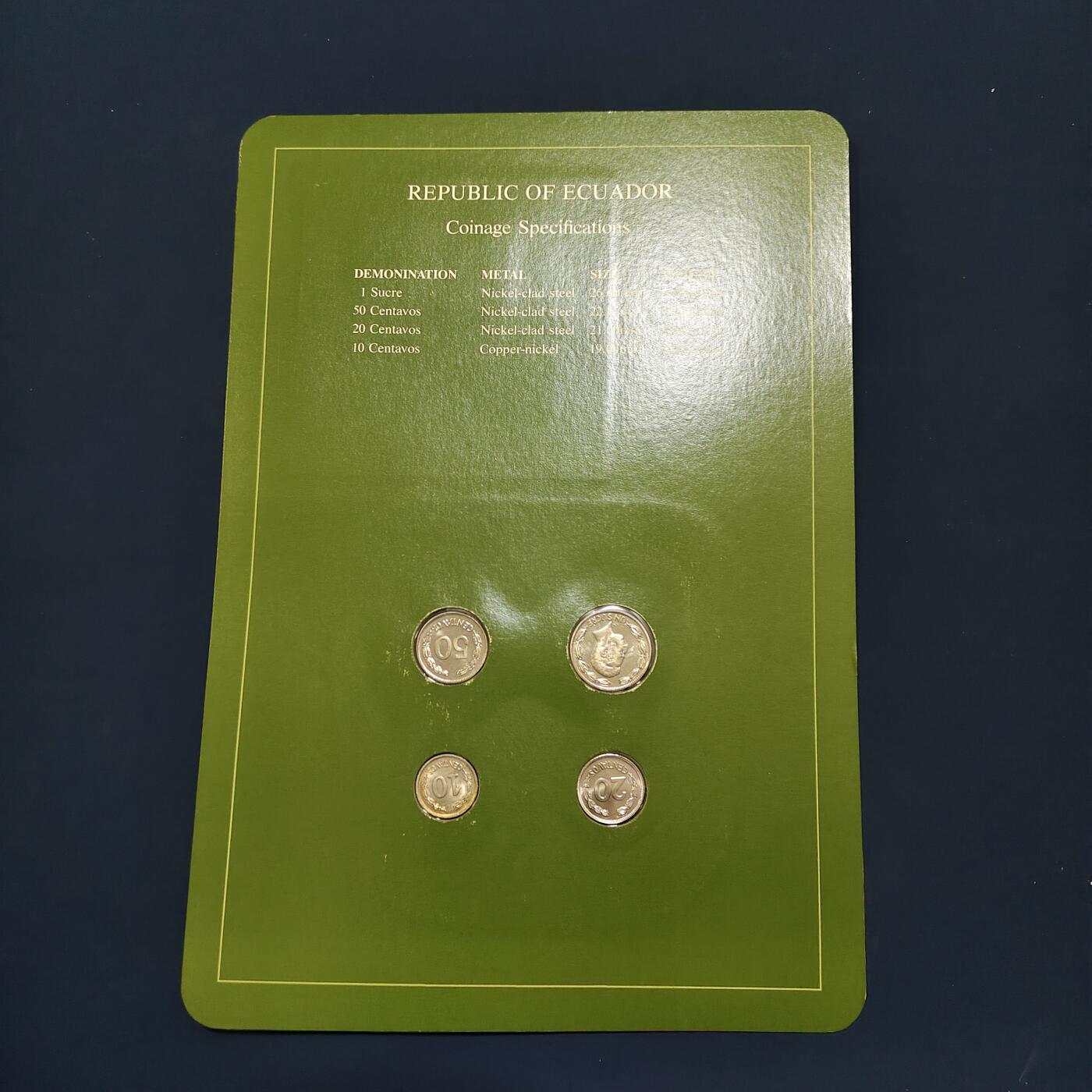 【全场包邮】纯粹捡漏拍492场【封装套币专场】-注意佣金 【富兰克林·世界各国硬币系列邮币卡】厄瓜多尔共和国