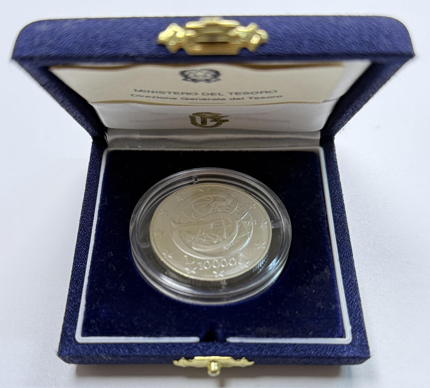 S&S Numismatic世界钱币-拍卖 第118期  意大利1995年 墨西拿会议40周年 10000里拉纪念银币 盒证齐全 22克835银