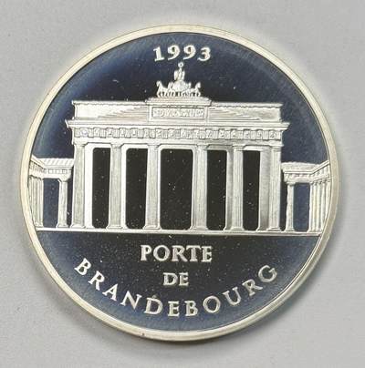 S&S Numismatic世界钱币-拍卖 第118期  - 法国1993年 欧洲纪念碑-德国的勃兰登堡门 100法郎精制纪念银币 22.2克900银，品相如图