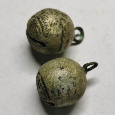 杂件专场93期 - 清末民国老银铃铛一对