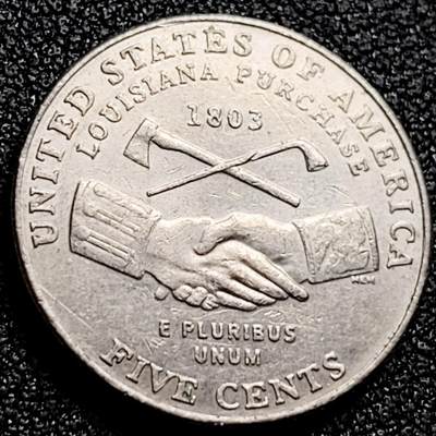 泉币菌-第165场-新年第八场 精品福利场 - 路易斯安娜购地 2004年美国5分杰费逊銅镍纪念币 21mm