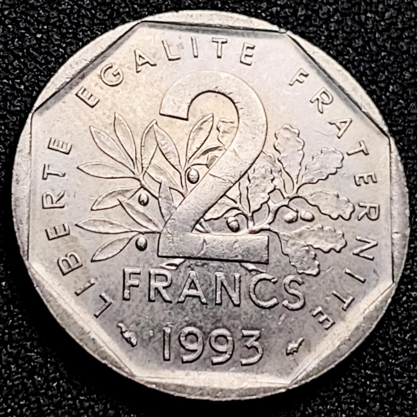 泉币菌-第165场-新年第八场 精品福利场 法国2法郎纪念币1993年二战民族英雄让-穆兰硬币26.5mm