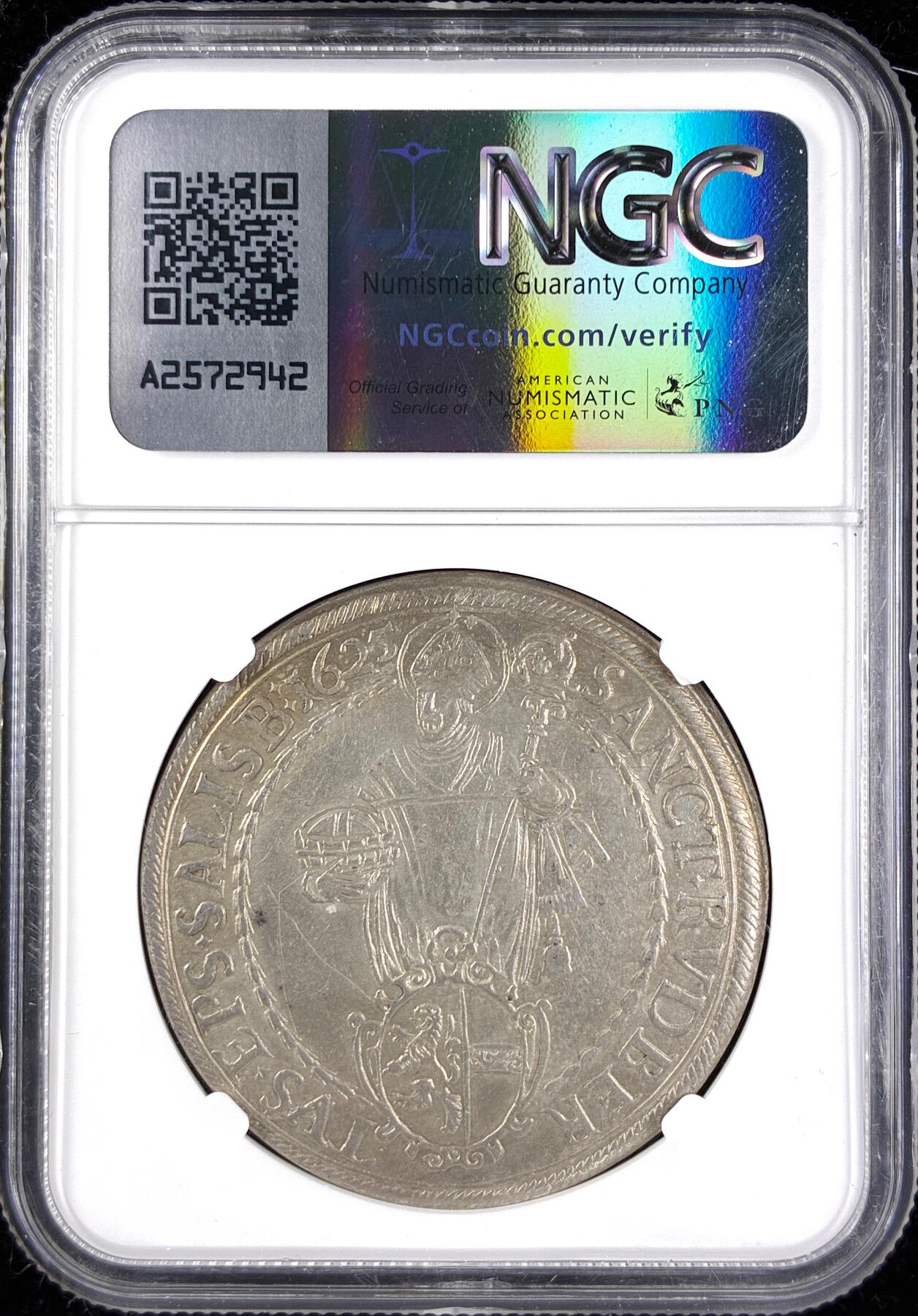 【雨安】【直播拍卖】【第0123期-评级币章】2026-01-10 周六 19:30 [评级欧洲] Austria 奥地利 萨尔茨堡 1泰勒 1625年 DAV-3504  NGC-AU