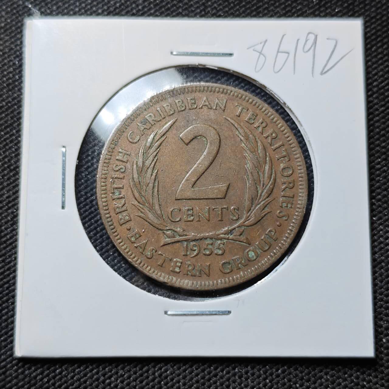 KK钱币收藏小铺  第386期  2月预留时间 周末发货  英属加勒比2分铜币