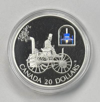 S&S Numismatic世界钱币-拍卖 第118期  - 加拿大2000年 陆路、海路和铁路运输 20加元精制纪念银币 盒证齐全，品相如图 31.1克925银