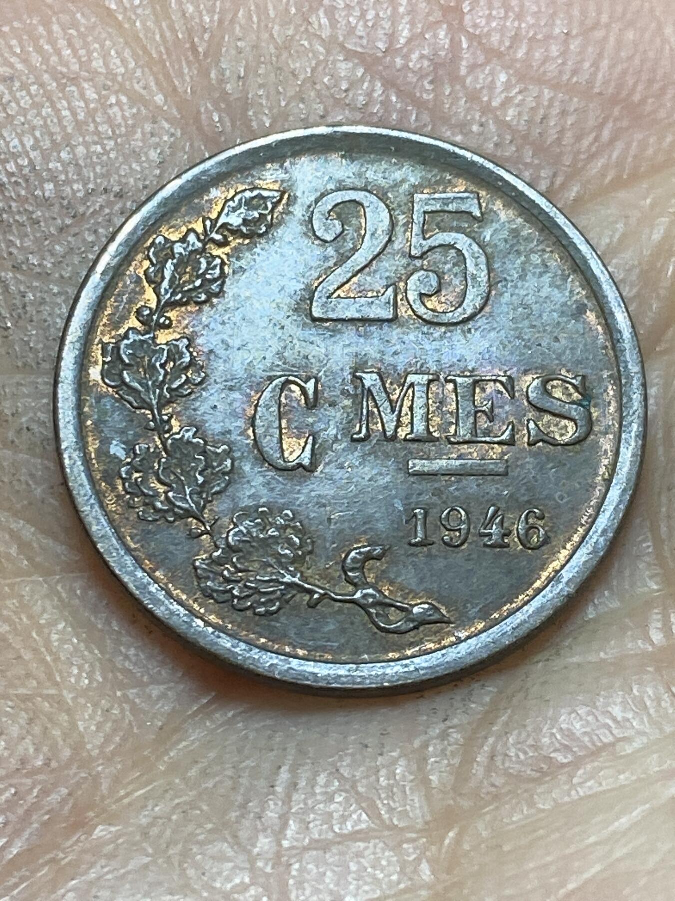 2026年第四场(总第一百七十三场）外国好品散币场(免佣金) 卢森堡🇱🇺1946年25分(第七任大公夏洛特夫人时期，第四版首发年)