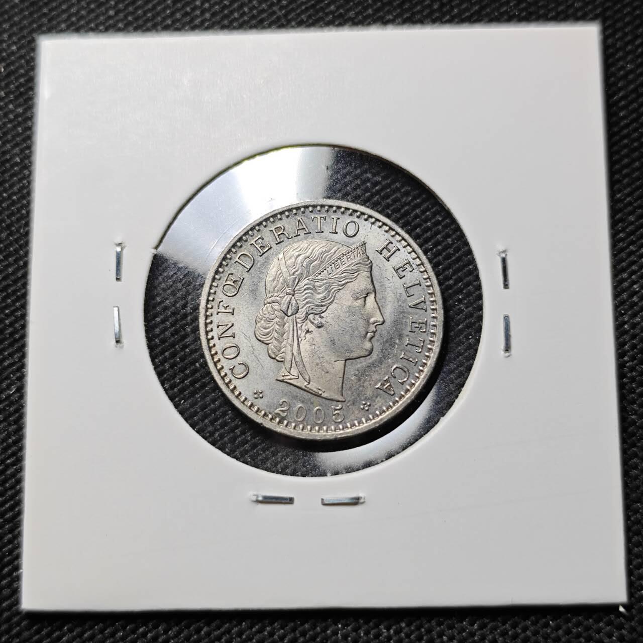 KK钱币收藏小铺  第386期  2月预留时间 周末发货  2005瑞士20分