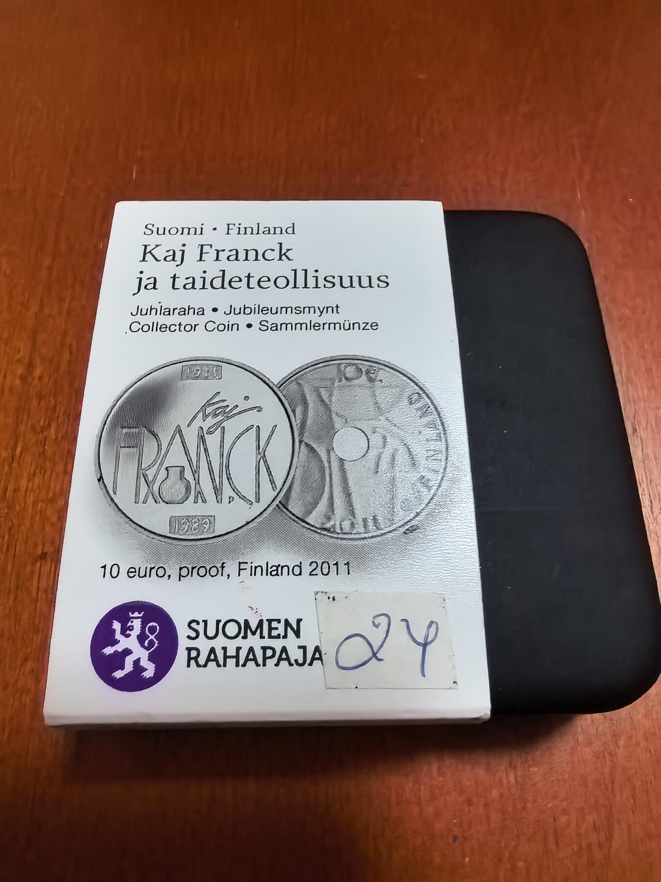 长老汇蛇年精选第九十二场拍卖 2011芬兰弗兰克工业艺术10欧元精制银币，25.5克925银，1万枚，盒证全