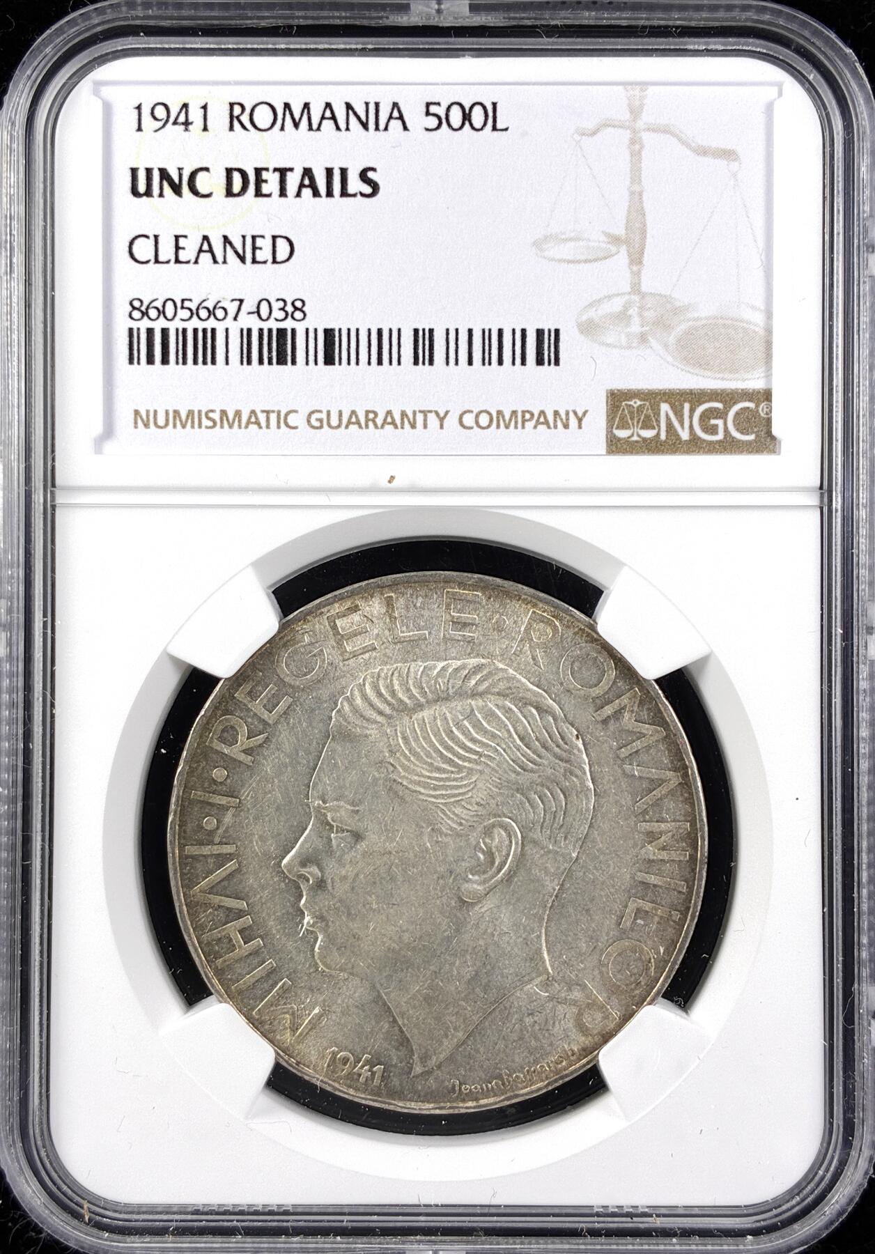 【雨安】【直播拍卖】【第0123期-评级币章】2026-01-10 周六 19:30 [评级欧洲] Romania 罗马尼亚 500列伊 1941年  NGC-UNC