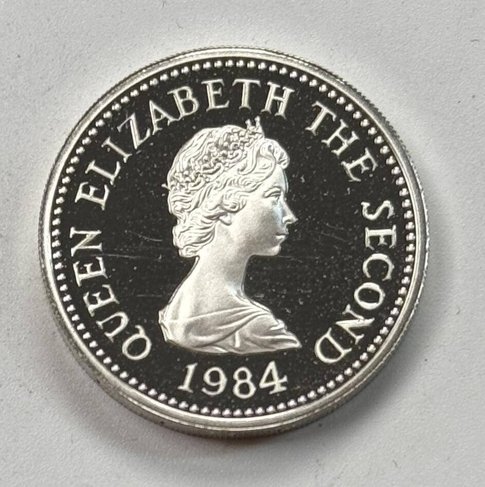 S&S Numismatic世界钱币-拍卖 第118期  英属泽西岛1984年 泽西岛行政区系列-圣布雷拉德 1英镑精制纪念银币 裸币 11.68克925银