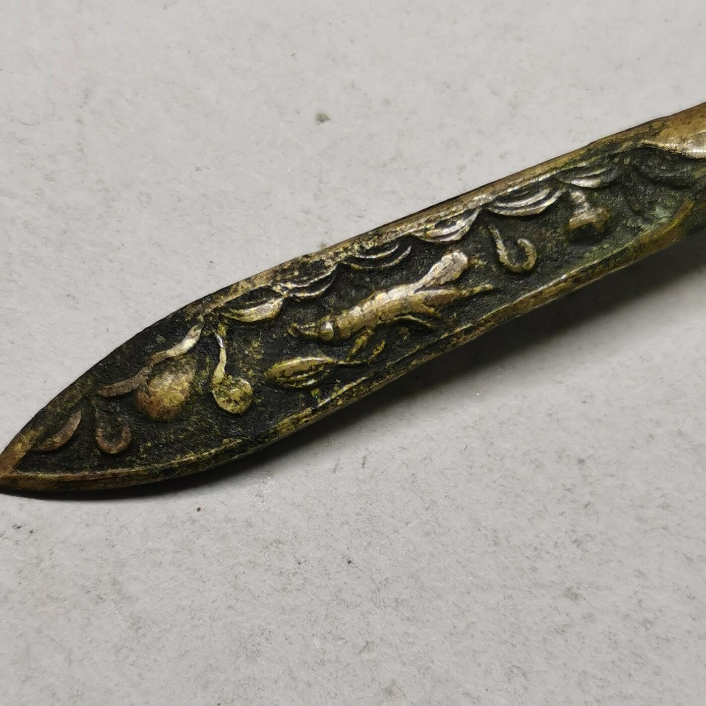 杂件专场93期 清代鎏金发簪，花纹精美