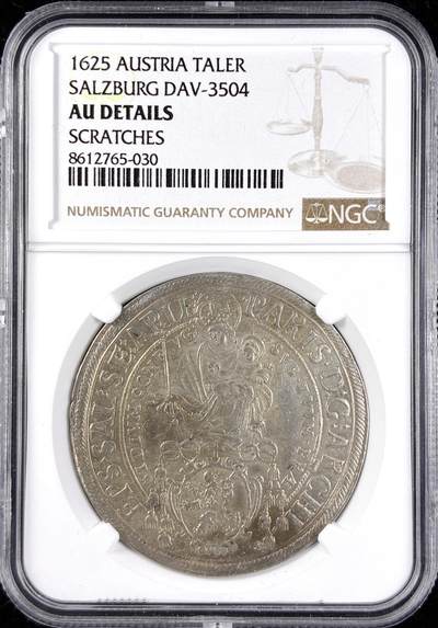 【雨安】【直播拍卖】【第0123期-评级币章】2026-01-10 周六 19:30 - [评级欧洲] Austria 奥地利 萨尔茨堡 1泰勒 1625年 DAV-3504  NGC-AU