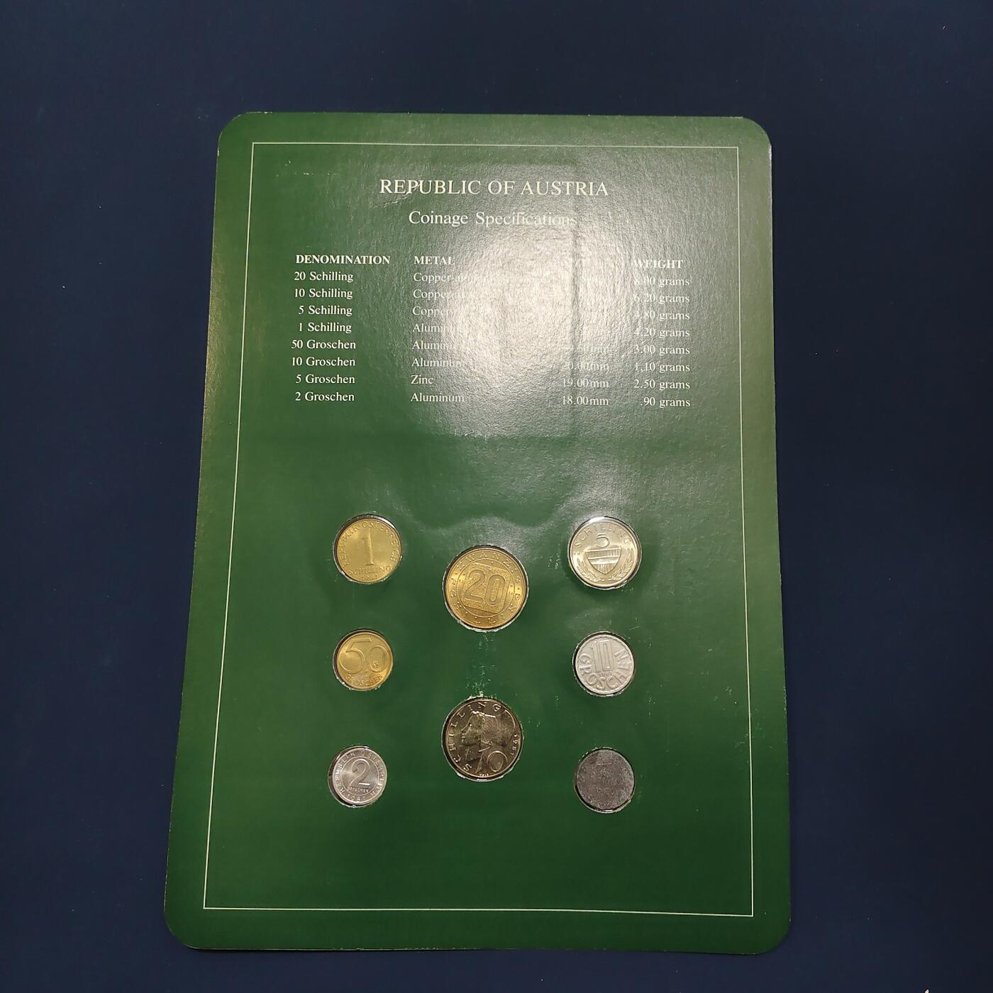 【全场包邮】纯粹捡漏拍492场【封装套币专场】-注意佣金 【富兰克林·世界各国硬币系列邮币卡】奥地利共和国