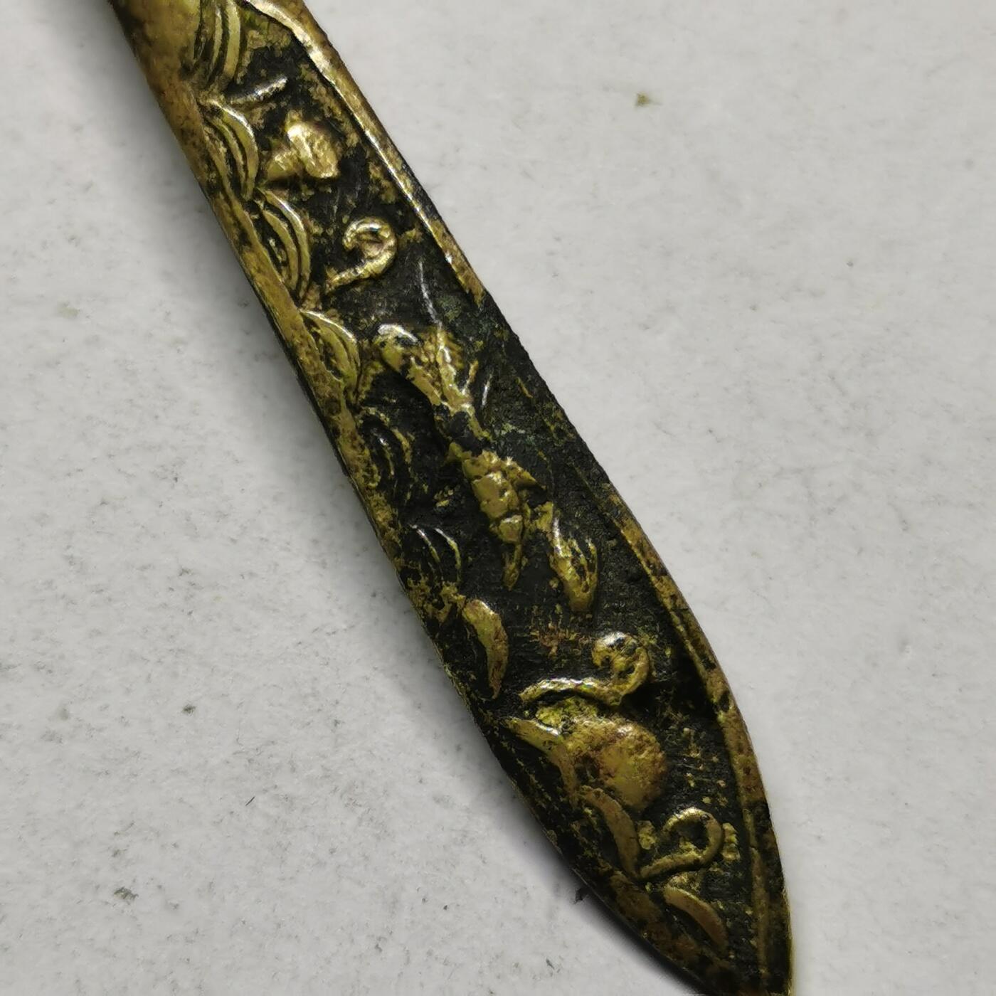 杂件专场93期 清代鎏金发簪，花纹精美