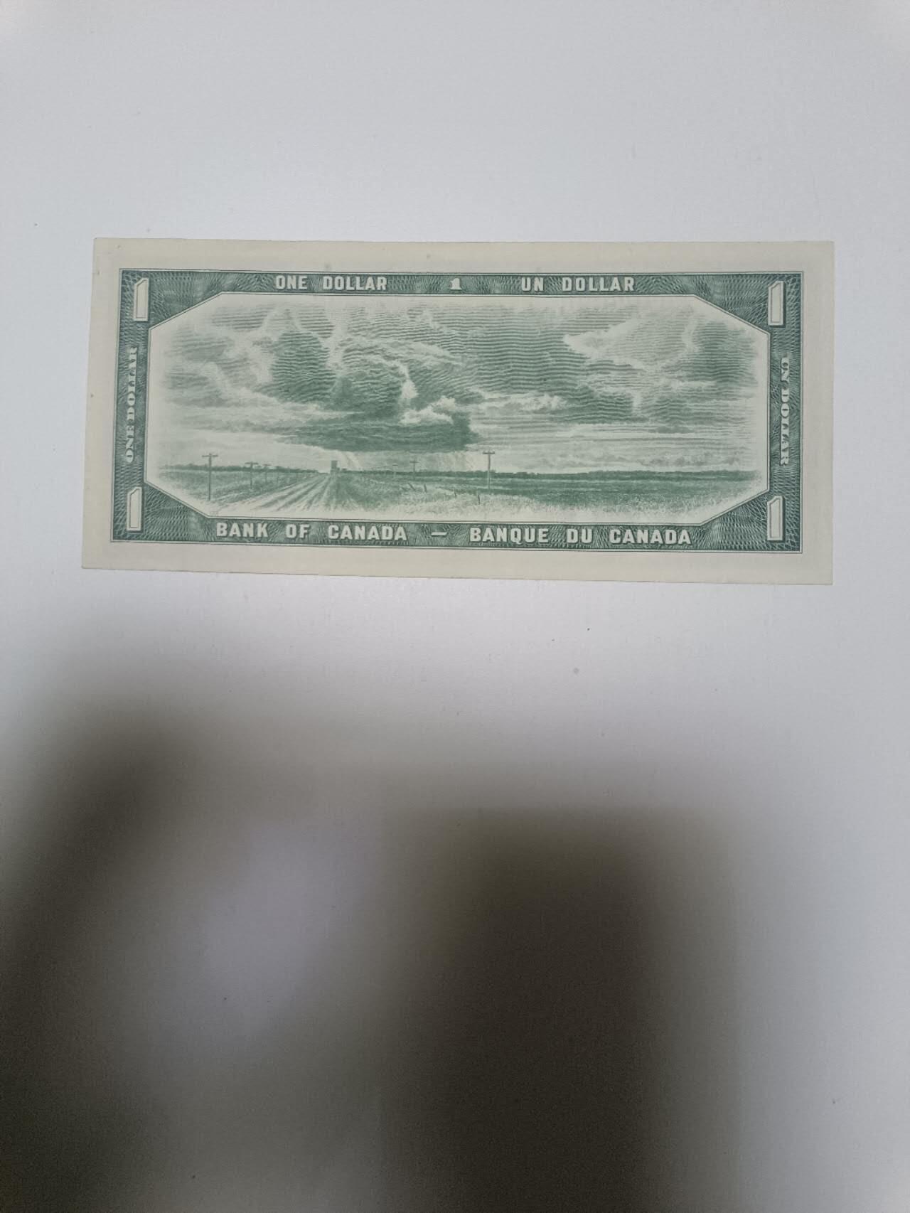 【20260108】非全新纸币和硬币第322场 加拿大1954年1加元纸币，好品