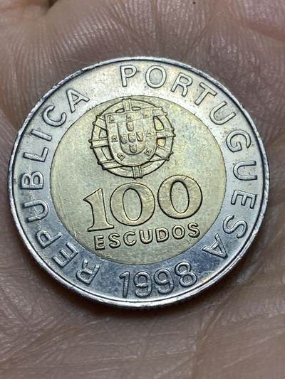 2026年第四场(总第一百七十三场）外国好品散币场(免佣金) - 葡萄牙🇵🇹1998年100埃斯库多(共和国时期第六套第一版，五段分段边齿)