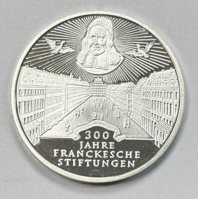 S&S Numismatic世界钱币-拍卖 第118期  - 德国1998年 弗兰克基金会成立300周年 10马克精制纪念银币 15.5克925银，品相如图