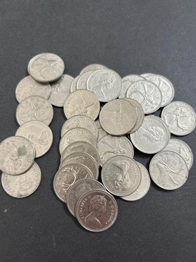 文馨钱币收藏 2026新年第二场（第 288 场）【长期接代拍品】 - 好品加拿大驯鹿 25 分 38 枚，9.5 加元折合人民币 48.3 元